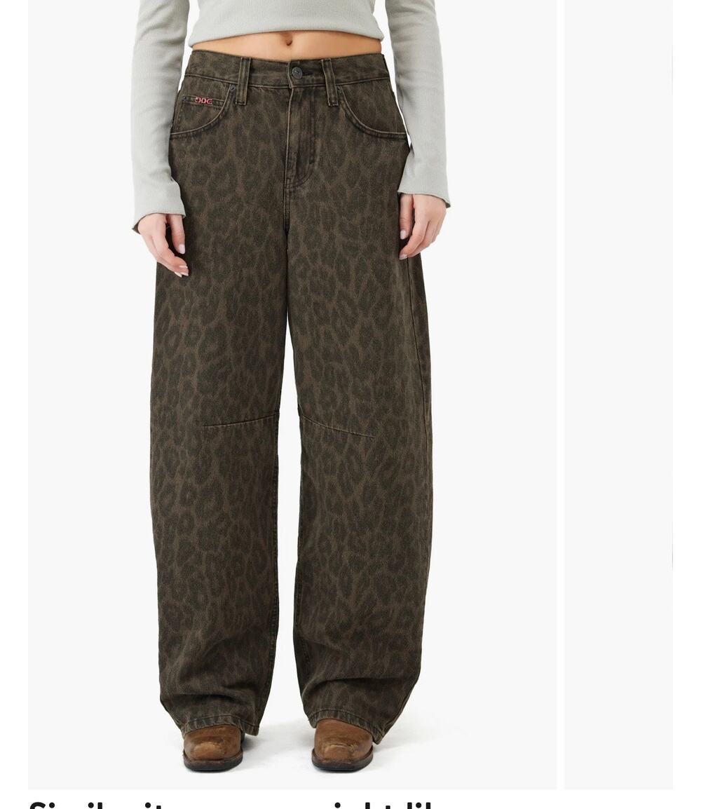 Urban Outfitters Bubble Jeans in Brown Leopard Print. Women 25 indie grunge